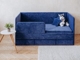 Диван-кровать Happy (синий) в Джебарики-Хае - dzhebariki-haya.mebel-nsk.ru | фото