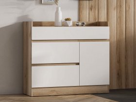 Комод с дверкой Брауни (дуб делано/белый) в Джебарики-Хае - dzhebariki-haya.mebel-nsk.ru | фото