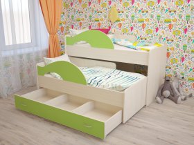 Кровать детская двухуровневая Радуга 80*160 в Джебарики-Хае - dzhebariki-haya.mebel-nsk.ru | фото