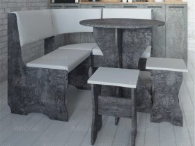 Кухонный уголок Лотос  (цемент темный к/з White) в Джебарики-Хае - dzhebariki-haya.mebel-nsk.ru | фото
