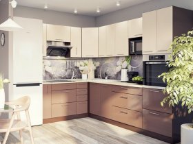 Модульная кухня Классика (ваниль/шоколад) в Джебарики-Хае - dzhebariki-haya.mebel-nsk.ru | фото
