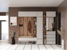 Модульная прихожая 2,4 м Прага (кашемир) в Джебарики-Хае - dzhebariki-haya.mebel-nsk.ru | фото