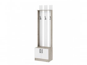 Прихожая ВШ-2 Вега (дуб крафт серый/белый) в Джебарики-Хае - dzhebariki-haya.mebel-nsk.ru | фото