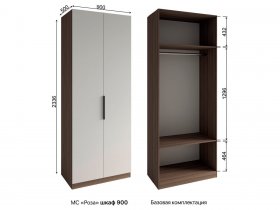 Шкаф 900 Роза (орех франклин карамельный/бежевый скин) в Джебарики-Хае - dzhebariki-haya.mebel-nsk.ru | фото