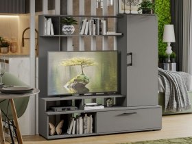 Стенка «Сиена» (графит серый) в Джебарики-Хае - dzhebariki-haya.mebel-nsk.ru | фото