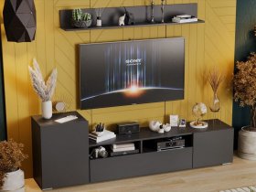Стенка «Сильвия» (графит серый) в Джебарики-Хае - dzhebariki-haya.mebel-nsk.ru | фото