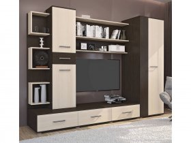 Стенка Верона (дуб венге/дуб молочный) в Джебарики-Хае - dzhebariki-haya.mebel-nsk.ru | фото