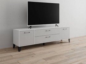 Тумба под ТВ Парус-13 (белый/серый камень) в Джебарики-Хае - dzhebariki-haya.mebel-nsk.ru | фото